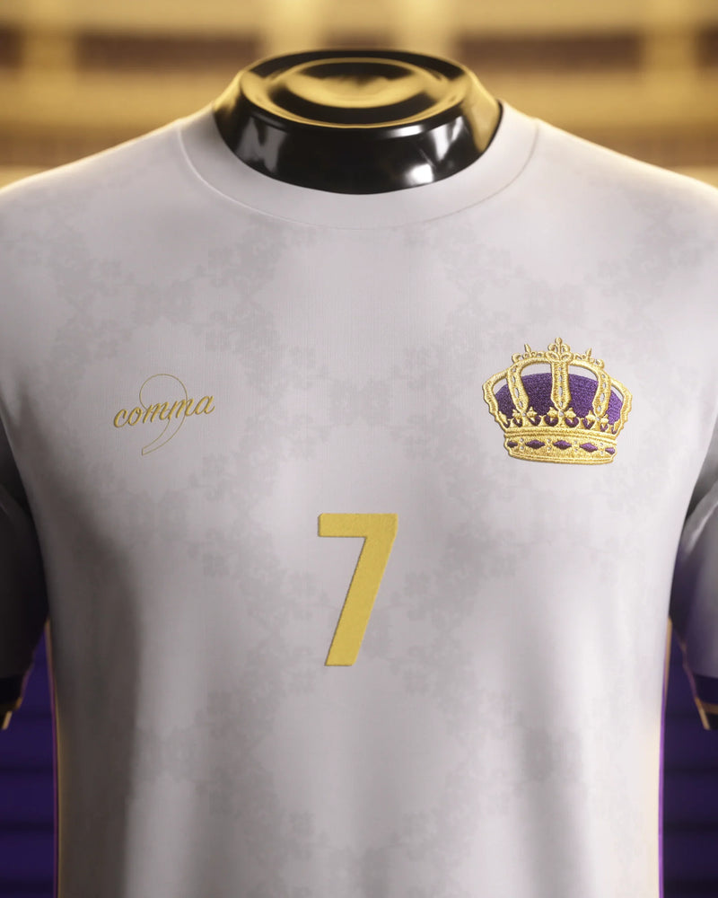 Camisa Real madrid 24/25 Edição Especial The siu RONALDO - Branca com Dourado