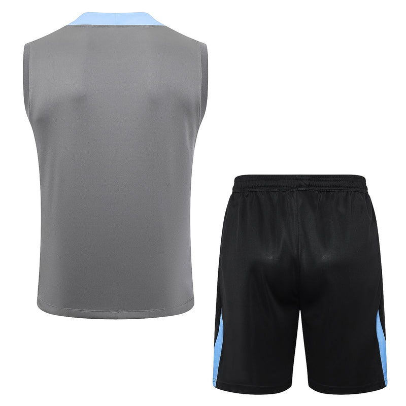 Conjunto Regata Tottenham 2024/25 - Cinza e Preta