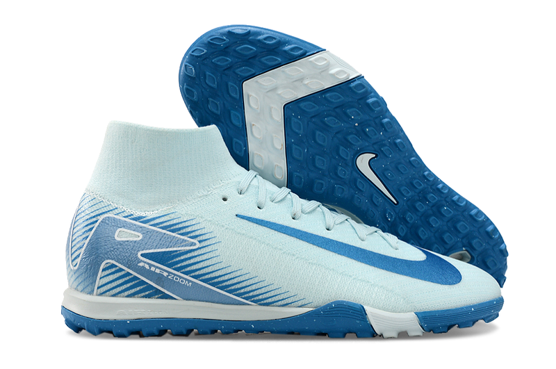 Chuteira Society Nike Air Zoom Mercurial Superfly 10 Elite TF - Azul