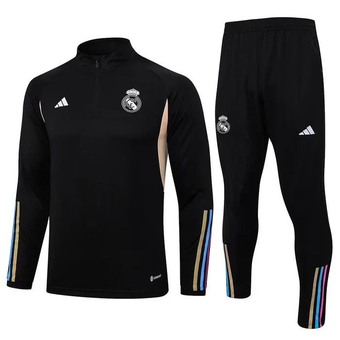 Conjunto Treino Real Madrid 23/24 - Preto/Dourado