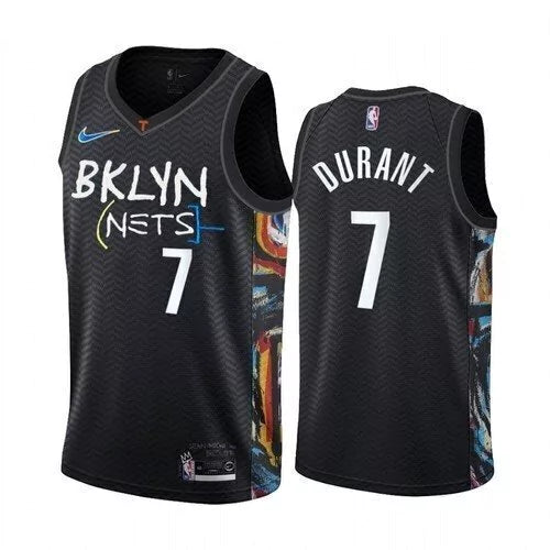 Regata NBA Brooklyn Nets City Edition 20/21 Nike Authentic Durant 7 - Preta