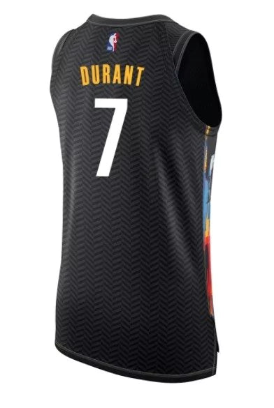 Regata NBA Brooklyn Nets City Edition 20/21 Nike Authentic Durant 7 - Preta