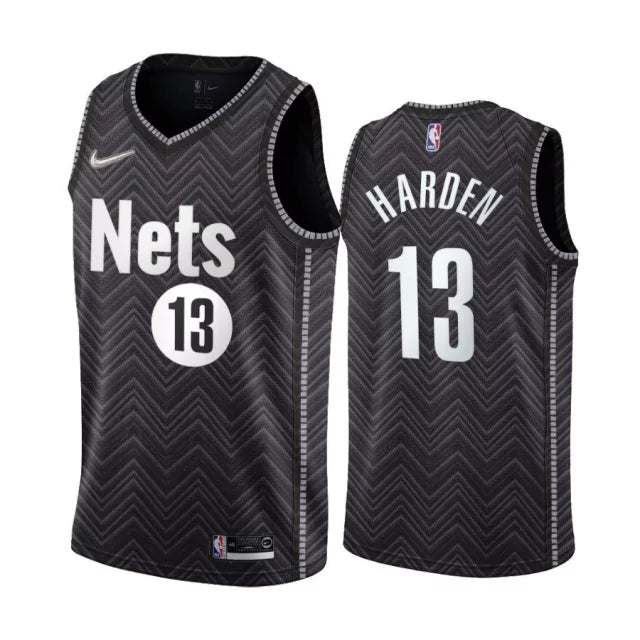 Regata NBA Brooklyn Swingman Nets Edition 20/21 Nike Authentic Harden 13 - Preta